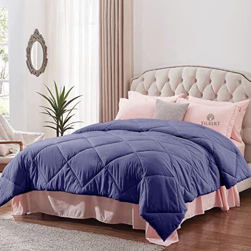 Image of Filbert - Winter Comforter Double Bed 300 GSM Microfiber Double Bed Blanket for Winter Soft & Cozy Diamond Stitch Quilt (90 inch x 100 inch Inches /228cm x 254cm) - Comforter Double Bed|Medium Blue