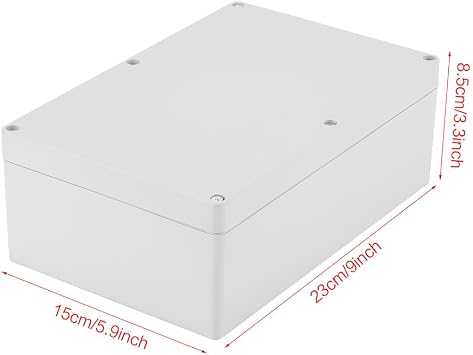 230 x 150 x 85mm Waterproof Junction Box | Durable White Plastic Enclosure Project Case for DIY Electrical Projects | IP65 Rated Weatherproof