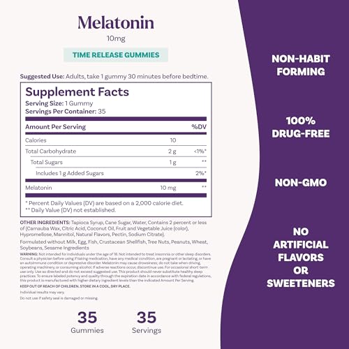 Natrol Time Release 10mg Melatonin Gummies, Sleep Aid, Strawberry, 35 Count - image 5