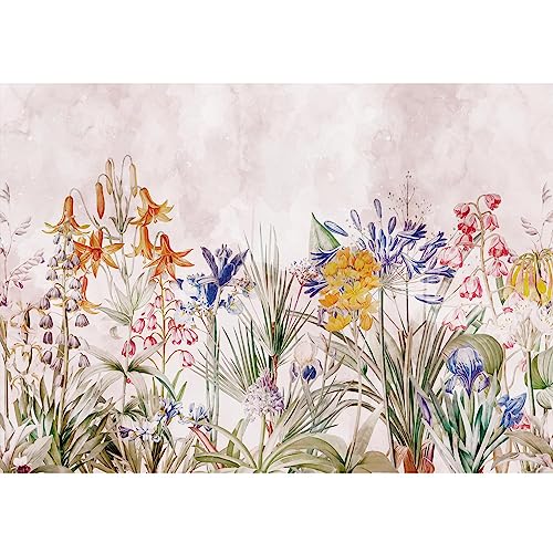 Novart Fototapete Blumen Rosa Blümenwiese 352 x 250 cm - Vlies...