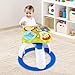 HONEY JOY Baby Activity Center, Discovery Activity Center and Table w/ 360° Walk-Around Seat, 3 Adjustable Heights, Music, Sounds & Developmental Toys, Activity Center for Babies 6-36 Months (Blue)