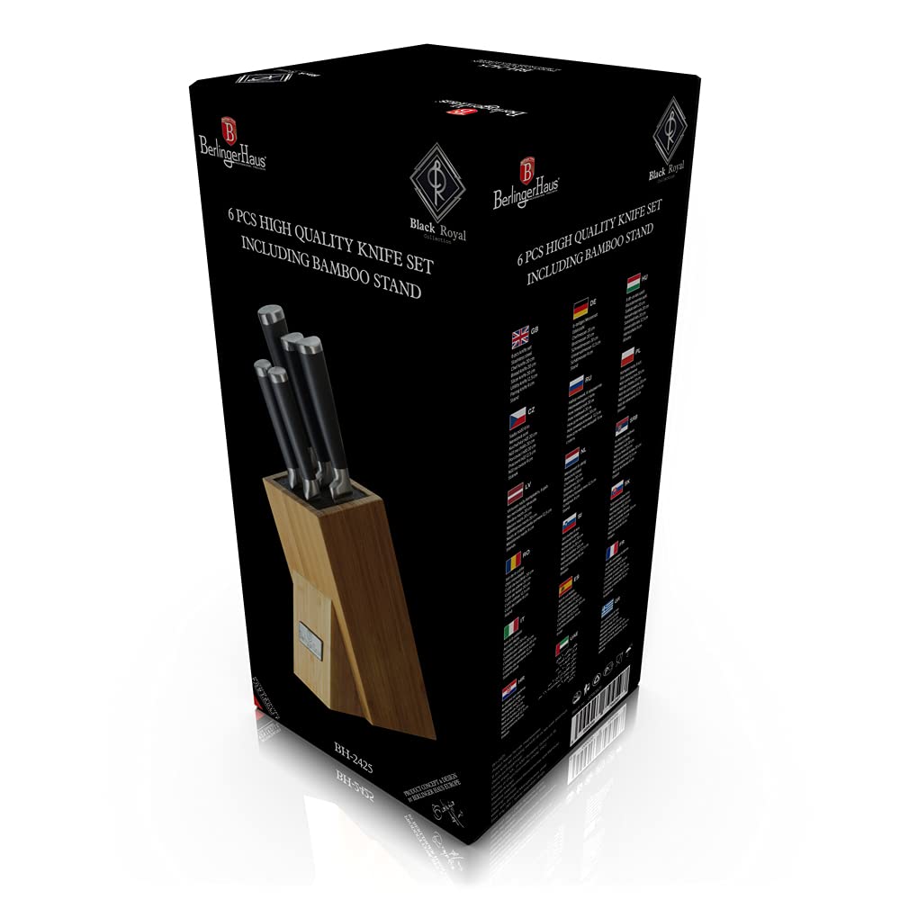 THREE TRADING Set mit 7 Stühlen C/Bamboo Stand Black