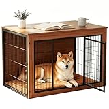 Alebert｢アレベルト｣ 犬 ケージ ペットケージ 木製 犬サークル 大中型犬用 サークル 室内 犬 ウッディサークル インテリア調 毛布付き 頑丈 オシャレ (ブラウン, Mサイズ)