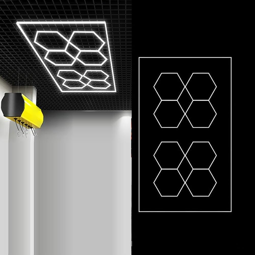 Plafonnier LED hexagonal nid d'abeille 6500K plafonnier pour entrepôt