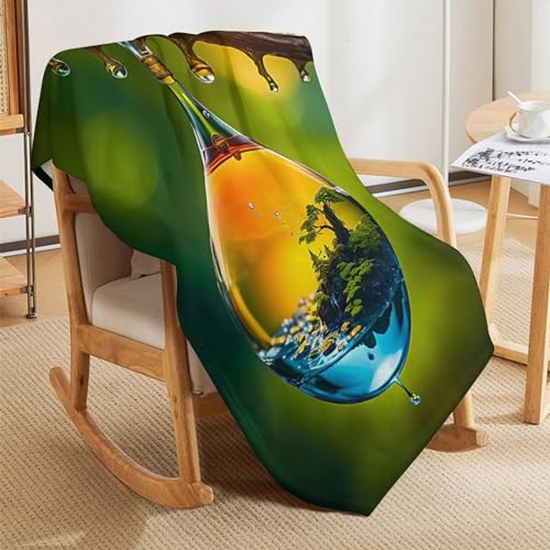 Couverture flannel douce gouttelettes d'eau pour vos soirées canapé - 7