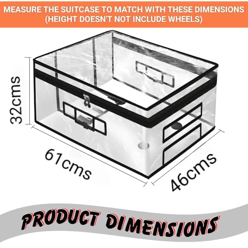 Image of 26 inch Suitcase Cover Protector Water-Dust-Scratch Proof PVC Clear Zippered for Trolley Luggage Bag Cover Medium Soft /Nylon Suitcase (61 x 46 x 32 cm)