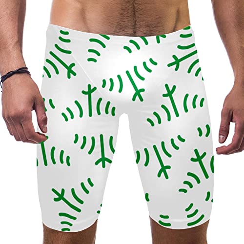 Short de bain pour homme motif ligne verte maillot de bain plage M