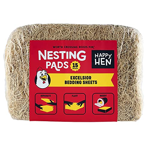 Happy Hen Excelsior Nesting Pads 12x9.5, Pack of 15