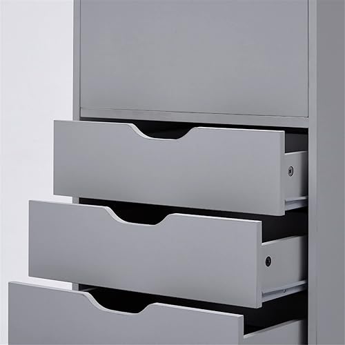 Miniatura 111 de Naomi Home Cómoda de 5 cajones para dormitorio, alta y elegante, con ruedas y estantes de almacenamiento, pequeña para guardarropa, para maquillaje,