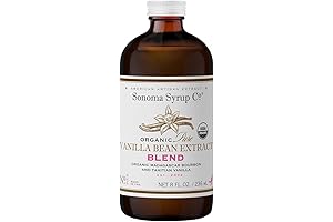 Sonoma Syrup Organic Pure Vanilla Bean Extract "Blend", 8 Fl Oz for Baking