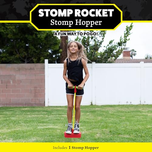 Image of Stomp Hopper Foam Pogo Stick for Kids- Jump, Bounce, Squeak! | Pogo Stick, Soft Grips & Stretchy Bands - Fun Outdoor Toys for Boys & Girls, Ages 4 & Up - STEM Indoor & Outside Toys