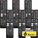 6 Pack Remote for All Samsung TV Remote, Replacement Compatible with All Samsung Smart TVs, Series TVs, LCD, LED, 3D, HDTV