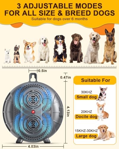 Image of Anti Barking Device for Dogs, Rechargeable Ultrasonic Bark Box with 3 Modes, Dog Bark Deterrent Device Up to 35Ft Range, Dog Barking Silencer for Indoor and Outdoor Use (Brown)