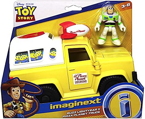 Pizza Planet Truck with Buzz Lightyear Toy Story Imaginext Figures 2.5"