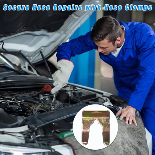 Dickno 16 PCS Brake Line Clips Metal Brake Hose Retainer, U Shaped Metal Car Brake Hose Clips Replacement, Universal Vehicle Brake Hose Lock for Cars, Motorcycles, Trucks, SUVs (12.7mm) - Thumbnail 5