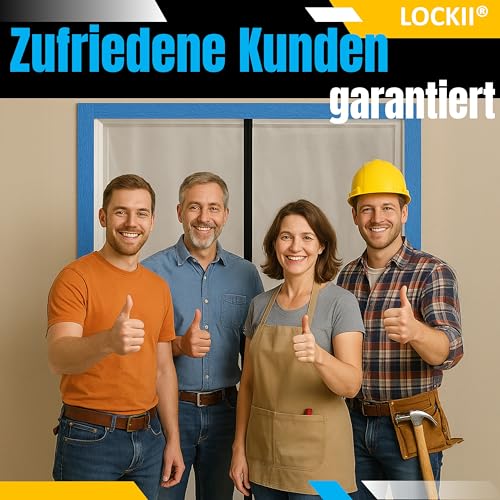 LOCKII® 2x Staubschutztür mit Reißverschluss 1,20 x 2,20 m | Extra Stark 100 mic | Wasserdicht & Staubdicht | Reißverschlusstür Staubschutzwand Folientür für Renovierung & Umbau