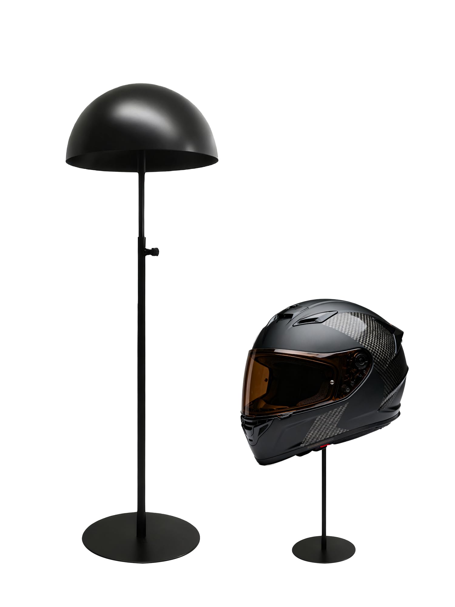 Porte-perruques pour vendeurs en métal noir idéal pour chapeaux et vitrines de salons