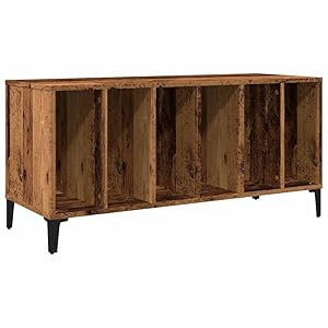 vidaXL Mueble para Discos Madera de ingeniería Envejecida 100x38x48 cm, Mueble para Tocadiscos, Armario de almacenaje de Discos, Mueble para Discos de Vinilo