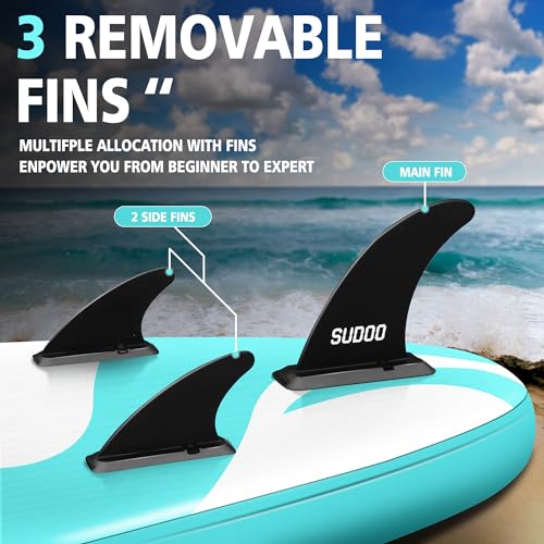 SUDOO Inflatable Stand Up Paddle Board 10'x30"x6"/300x76x15cm Stand Up Paddle Board Ultra-Light Included Inflatable SUP Board, Adj Paddle, Pump, Backpack, Leash, 3 Fins, Non-Slip Deckpad, Repair Kit - Image 6