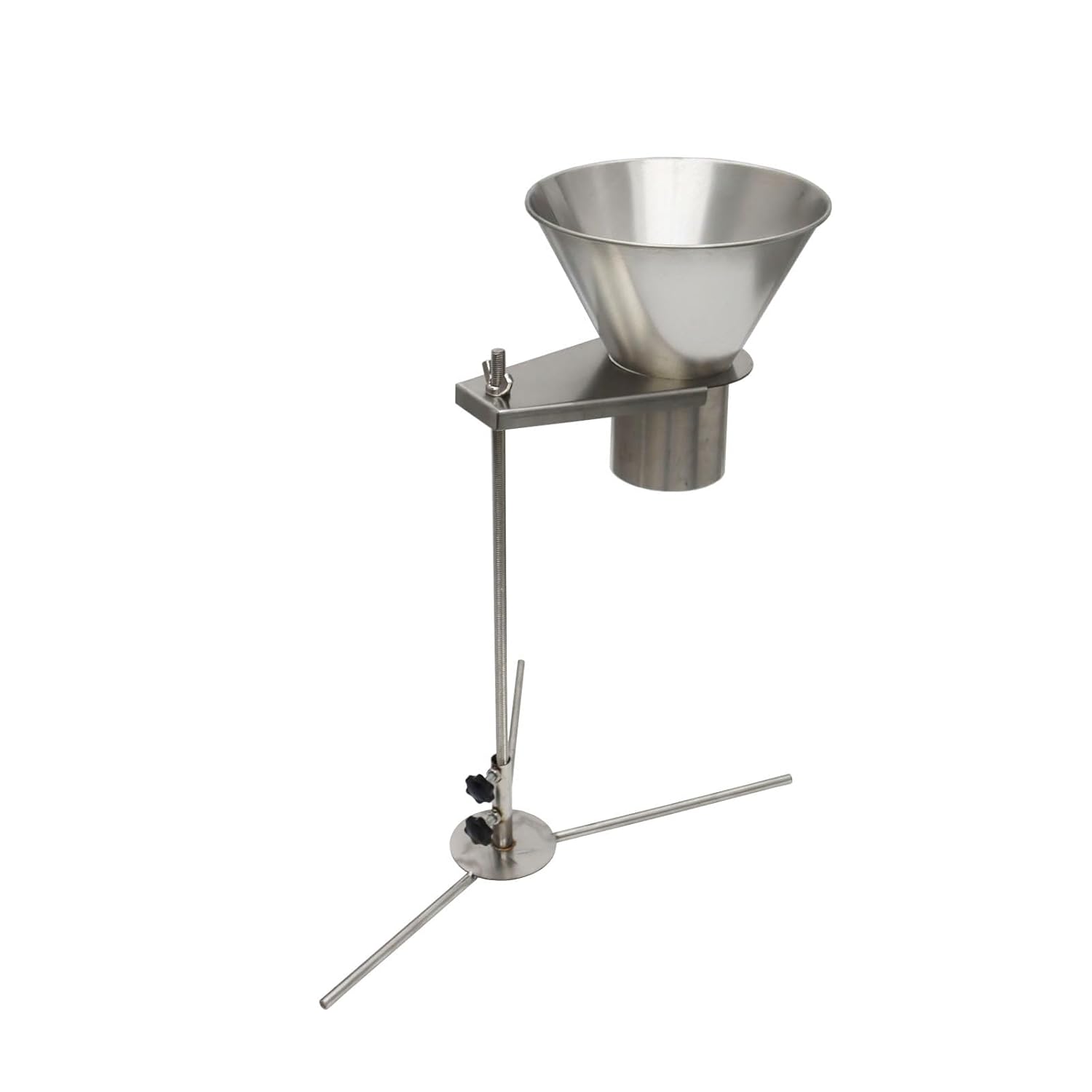 INTSUPERMAI Stainless Steel Feeding Hopper with Support Stand Powder Paste Liquid Granule Dispenser Funnels Feeding Hopper Stainless Steel Funnel 3.1inch