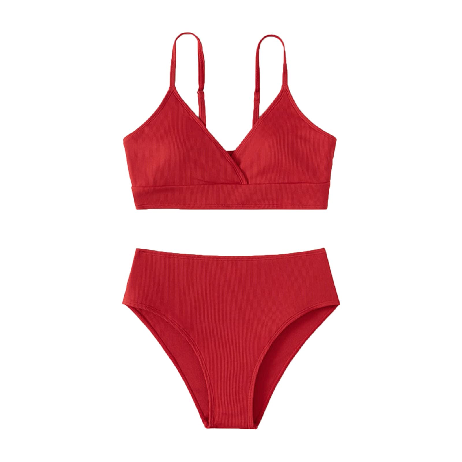 Generic 2024 - Traje de baño deportivo de 2 piezas para niña pequeña, conjunto de bikini de cintura alta, traje de baño para niñas