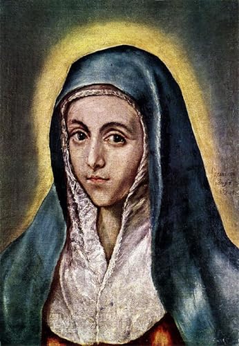 Cuadro de la Virgen María de El Greco, lienzo de 60x90cm ideal para decorar tu oficina
