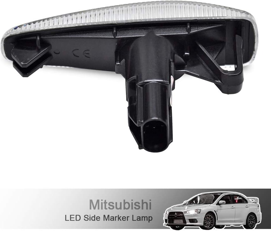 2pcs Sequential Blink Full LED Front Side Marker Lights Clear Lens Amber Color Side Fender Marker Lamps For Mitsubishi Lancer Evo X Mirage Outlander Sport