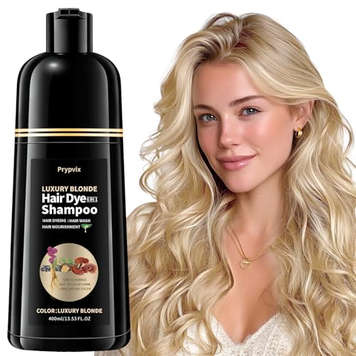 Prypvix Luxury Blonde Hair Dye Shampoo, 3 IN 1 Semi-Permanent