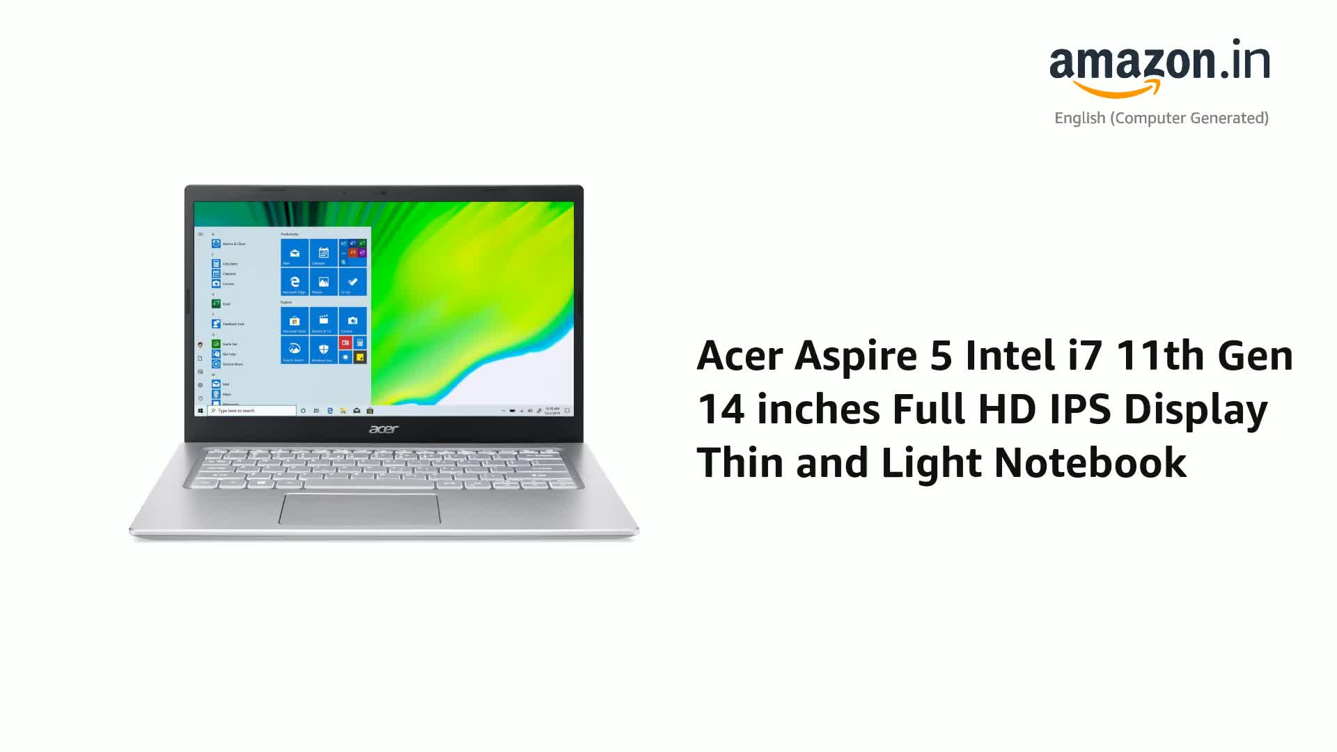 Acer Aspire 5 Intel i7 11th Gen 14 inches Full HD IPS Display Thin