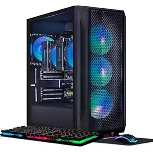 STGAubron Dual CPU Gaming PC, Dual Intel i7 Xeon E5 up to 3.7GHz, Radeon RX 580 8G, 16G DDR4, 512G SSD, 600M WiFi, BT 5.0, RGB Fan x 4, Windows 10 Pro