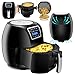 SUPER DEAL ZenChef PRO XXL Hot Air Fryer Family Size 5.8 Qt. 8-in-1 Digital Air fryer + Recipe Books, Upgraded Full Touch Screen, 1800W