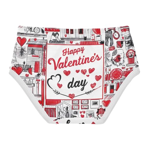 Stylish Girls Underwear Toddlers 2t Cotton Girl Panties Cute Happy Valentine's Day Undies Kids Briefs2