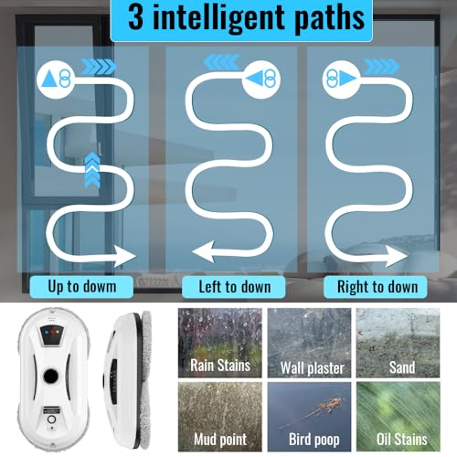 Purova Robot Limpiacristales, Limpiador de Vidrios Magnético 5600 Pa, Planificación Inteligente para Limpieza Automática, Tecnología de Reconocimiento de Bordes para Ventanas Interiores y Exteriores - imagen 5