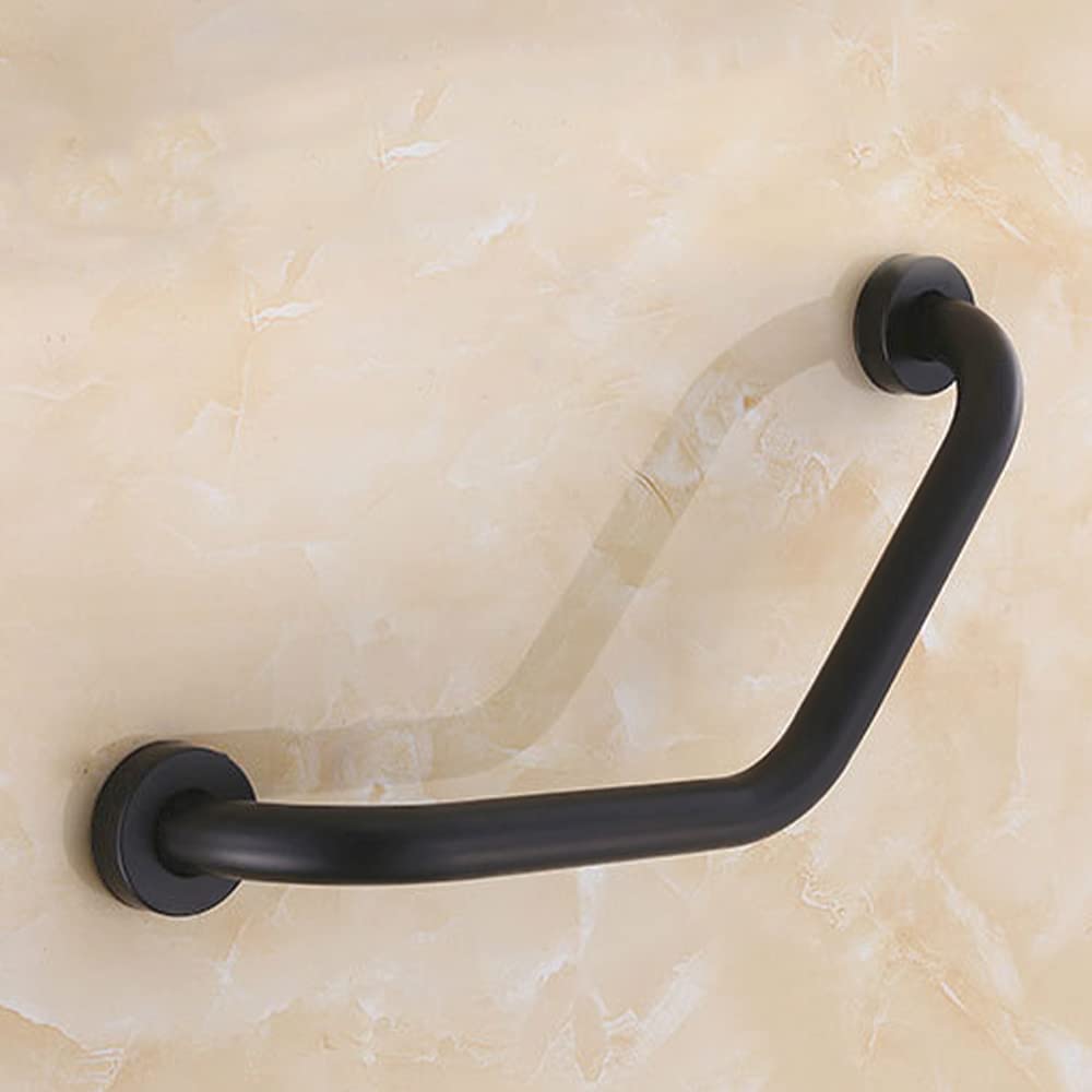 Asa de Seguridad para Baño Barra Soporte Ducha Acero Inoxidable Toallero de Ducha de Antideslizante Soporte Asidero de Ducha para Barandas para Ancianos y Niños, Negro