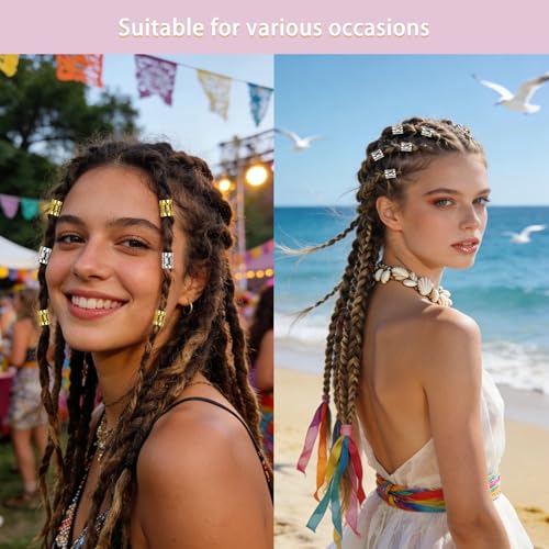 100 piezas de pinzas para cabello trenzado metal dorado miniatura 6