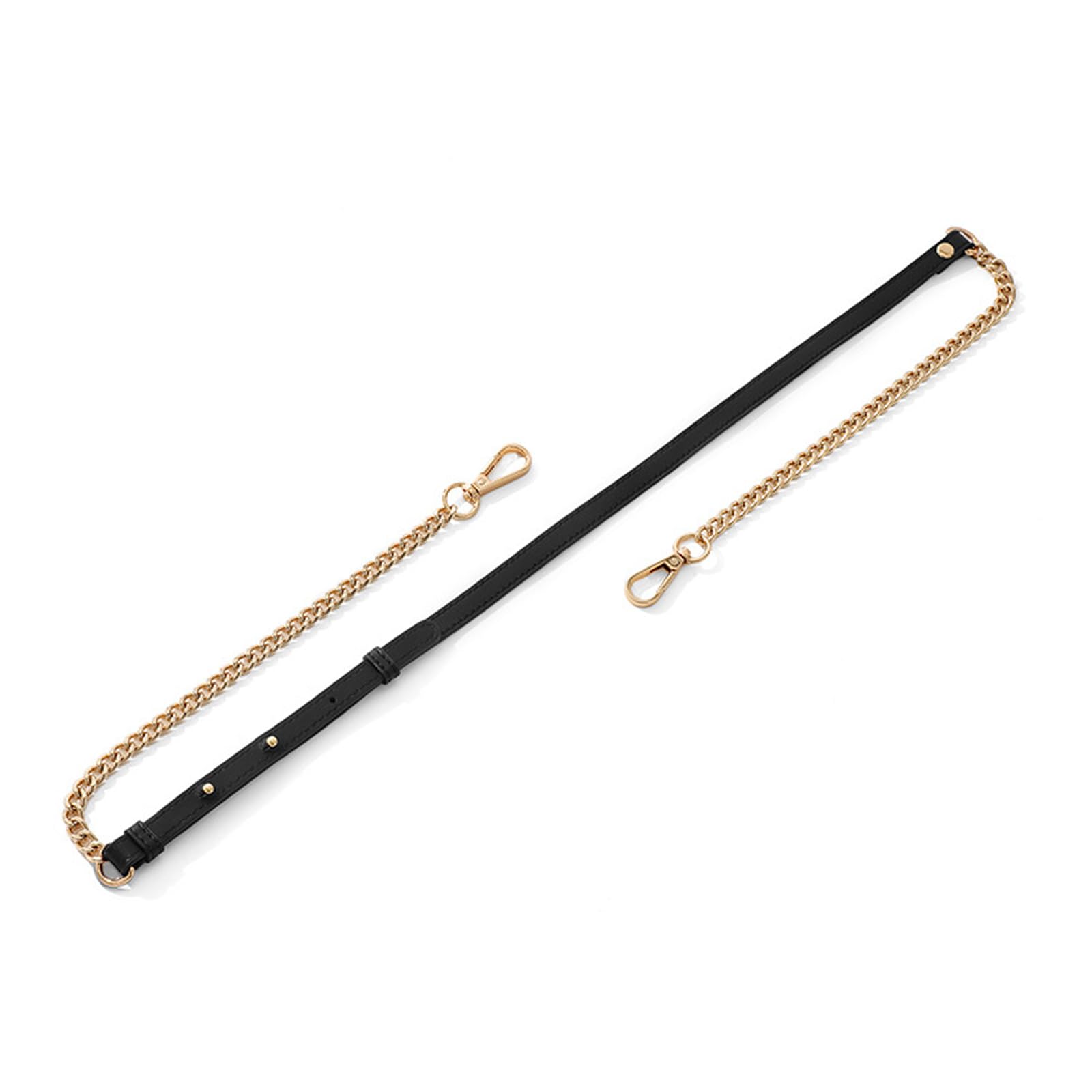 KIYOMIL Bag Genuine Leather Chain Shoulder Straps Adjustable,Purse Straps Replacement Crossbody for Handbags(Black-G)