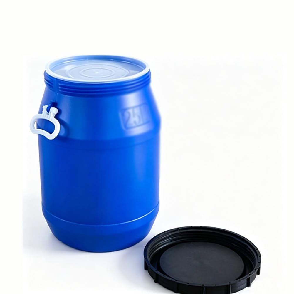 Thickened Plastic Shipping Barrel, Drum With Lid, Multifunctional Shipping Container, HDPE Airtight Storage Bucket For Household Commercial Use(Blue,60L)