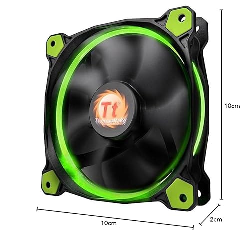 Thermaltake - Riing 14 - Ventilateur PC (12V - 28.1 dB - diam: 14cm - 1400 RPM) Vert