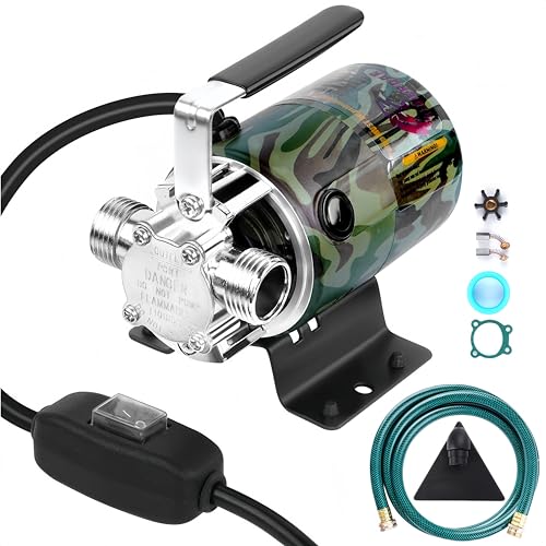 TIGEROAR Water Transfer Pump 115V With Switch 330 GPH Utility Pump 0.1HP Pool Pump Lightweight Portable with 6 ft. Hose and 3/4 in. Ports for Water Draining