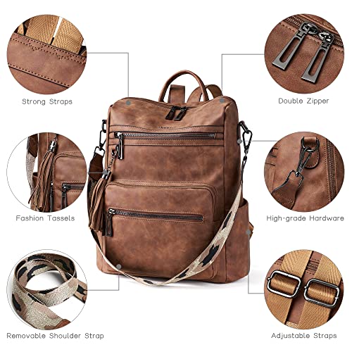 Image of Shrrie Vegan Leather Backpack Purse for Women with Adjustable Shoulder Bag