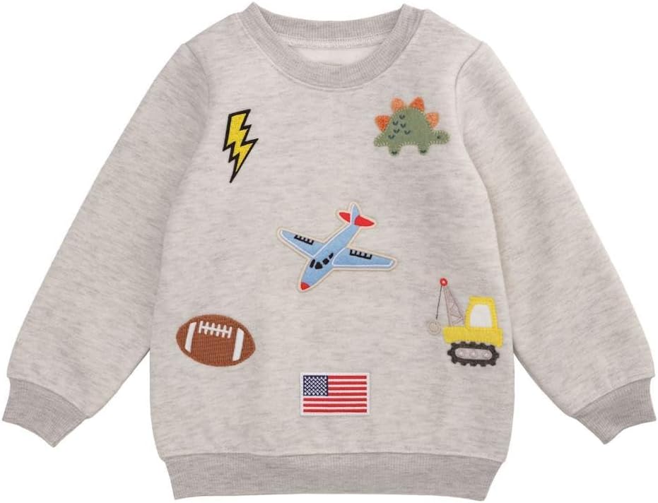 Mud Pie Boys Kids Boy Patch Sweatshirt