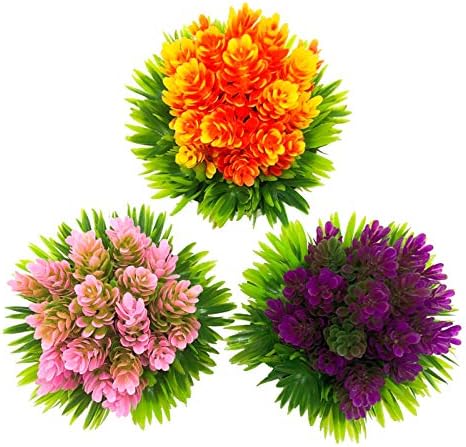 AIVORIUY 3 Pack Artificial Plants Potted Fake Potted Small Plants Bonsai Faux Hops Flower Grass Artificial Green Leaves with White Pots for Home Desk Office Desktop Decoration Indoor Outdoor Decor