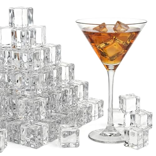 100 Cubos de Hielo Falsos Acrílicos 10mm Cuadrados miniatura 1