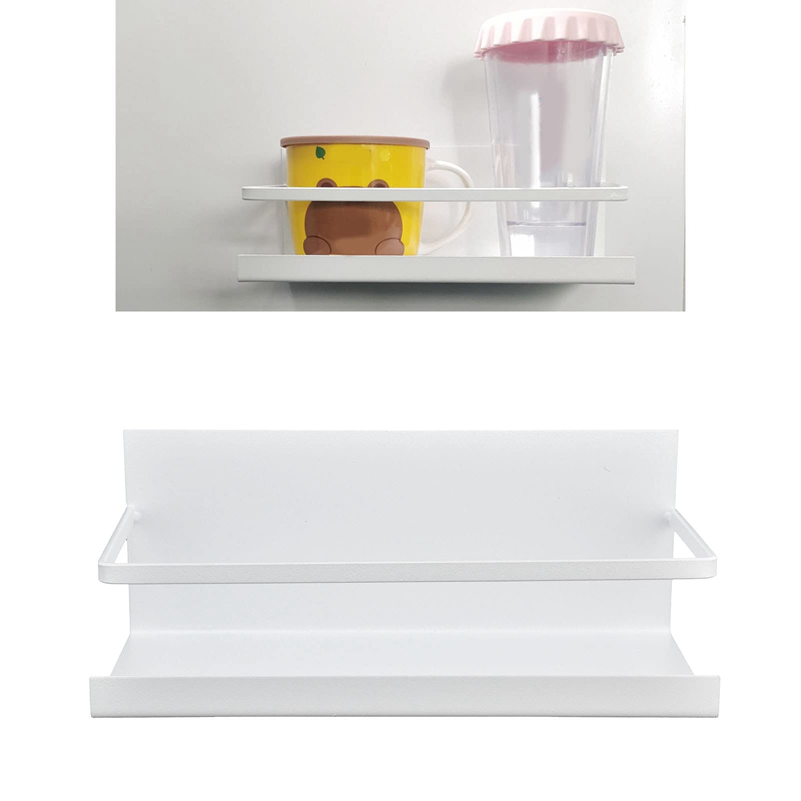 Gewürzregal, magnetisch, robust, für Kühlschrank, Küche, Gewürzregal für die Organisation des Hauses, 2 x für kleine Gegenstände (weiß)