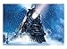Funnytree 7x5ft Winter Christmas Train Backdrop for Photography Xmas Snow Night Railway Party Background Wonderland Snowflake Portrait Photobooth Banner Decorations Photo Studio Props