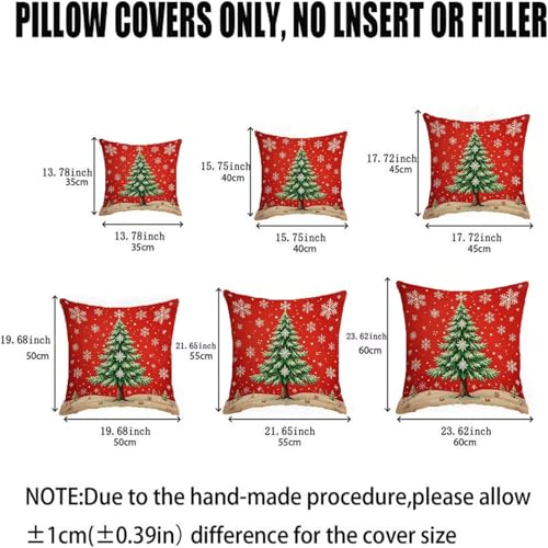 Housse coussin 65x65cm vert Noël en velours imperméable lot de 2