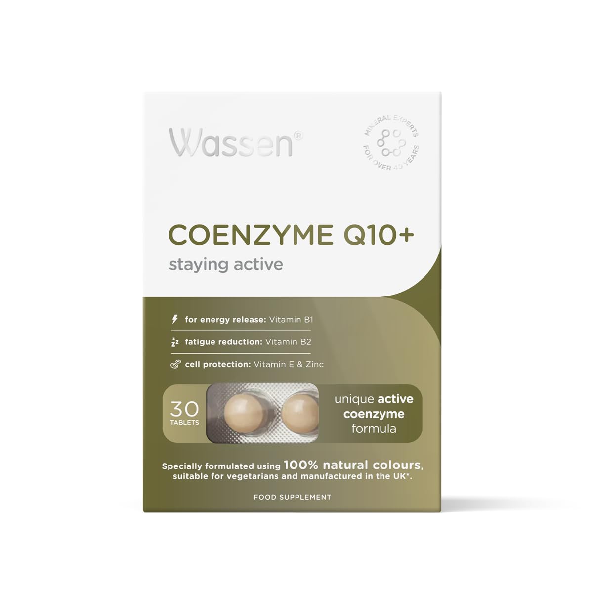 Wassen Coenzyme Q10 | Zinc, B1 & B2 for Energy & Heart Health | 30