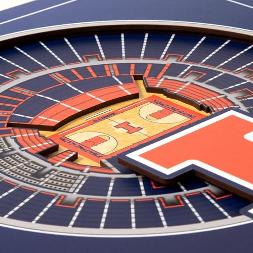 Image of YouTheFan Officially-licensed NCAA Stadium Series 3D Wall Art - multi-layer team stadium replica, detailed sports fan gift, indoor decor
