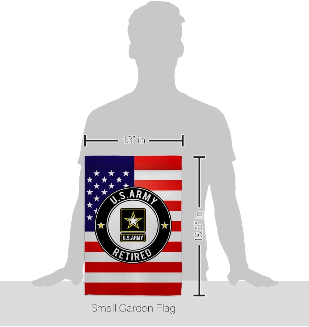 United State Army Retired Garden Flag - Armed Forces Rangers American Military Veteran Retire - House Decoration Banner Small Yard Gift Double-Sided Made In USA 13 X 18.5