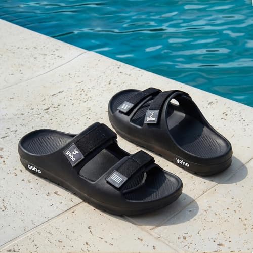 Image of YOHO Wilo Double Strap Sliders for Men | Cushioned & Lightweight | Adjustable Strap | Comfortable Monsoon Footwear & Rainy Sandals